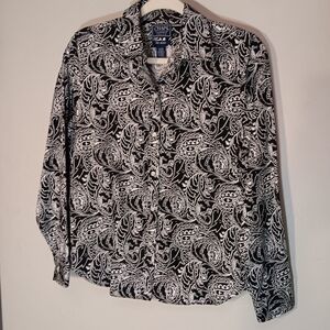 Chaps‎ no iron button down blouse sz PL